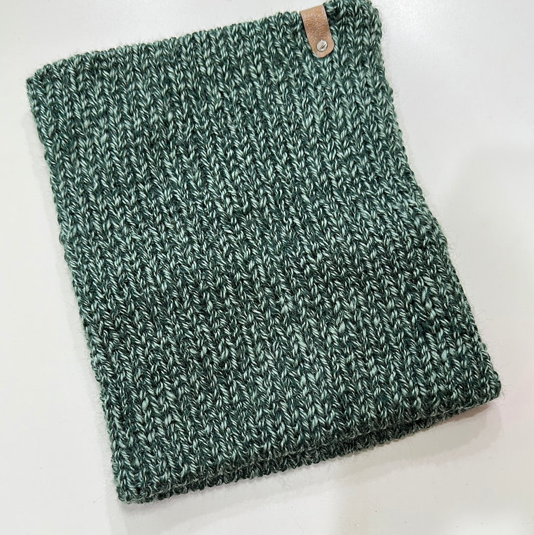 Handmade Neck Warmer! Dark Green Marl!- Large