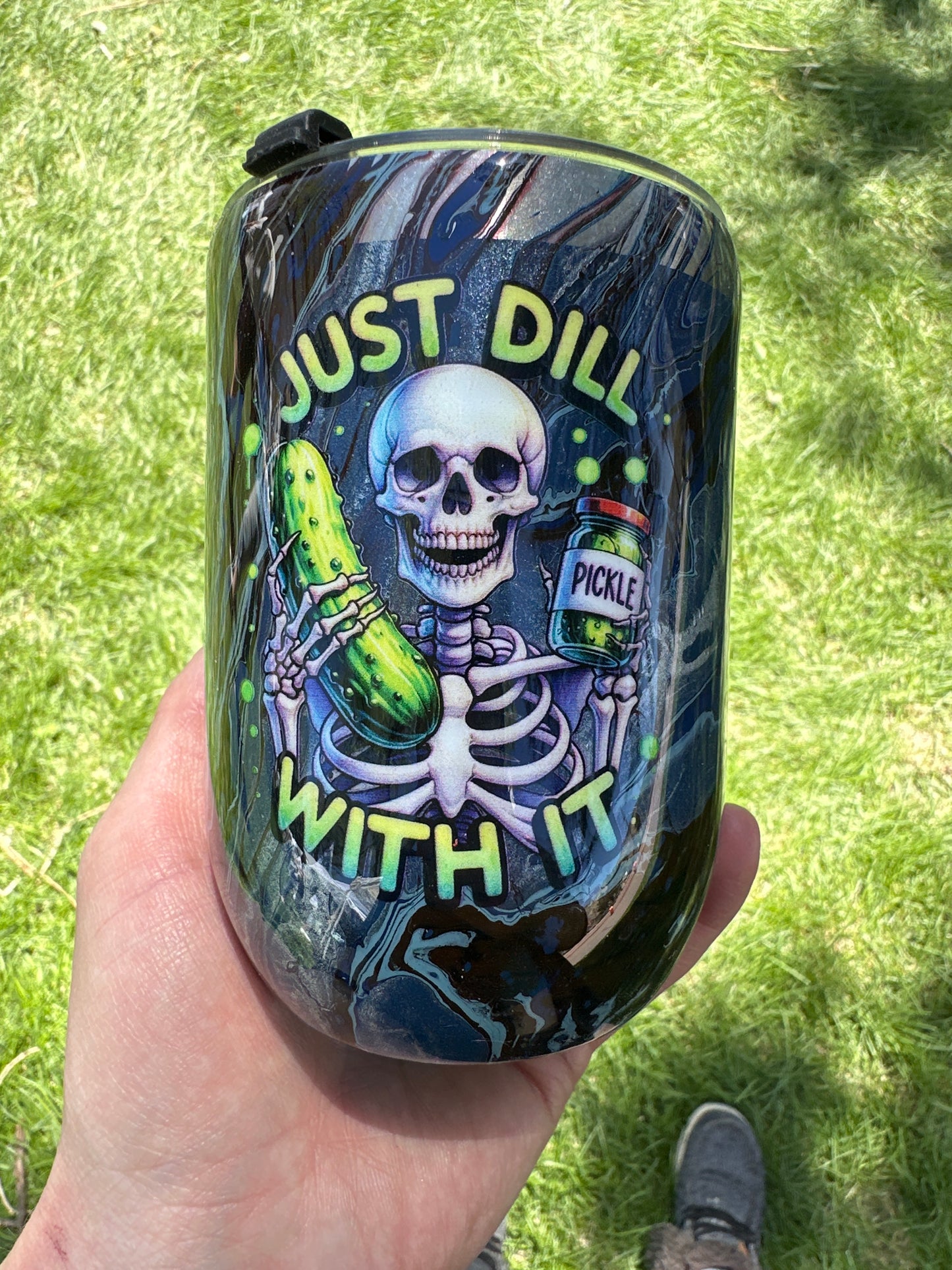 Hydro Dipped Wine Cup! Deal With It - Blues!