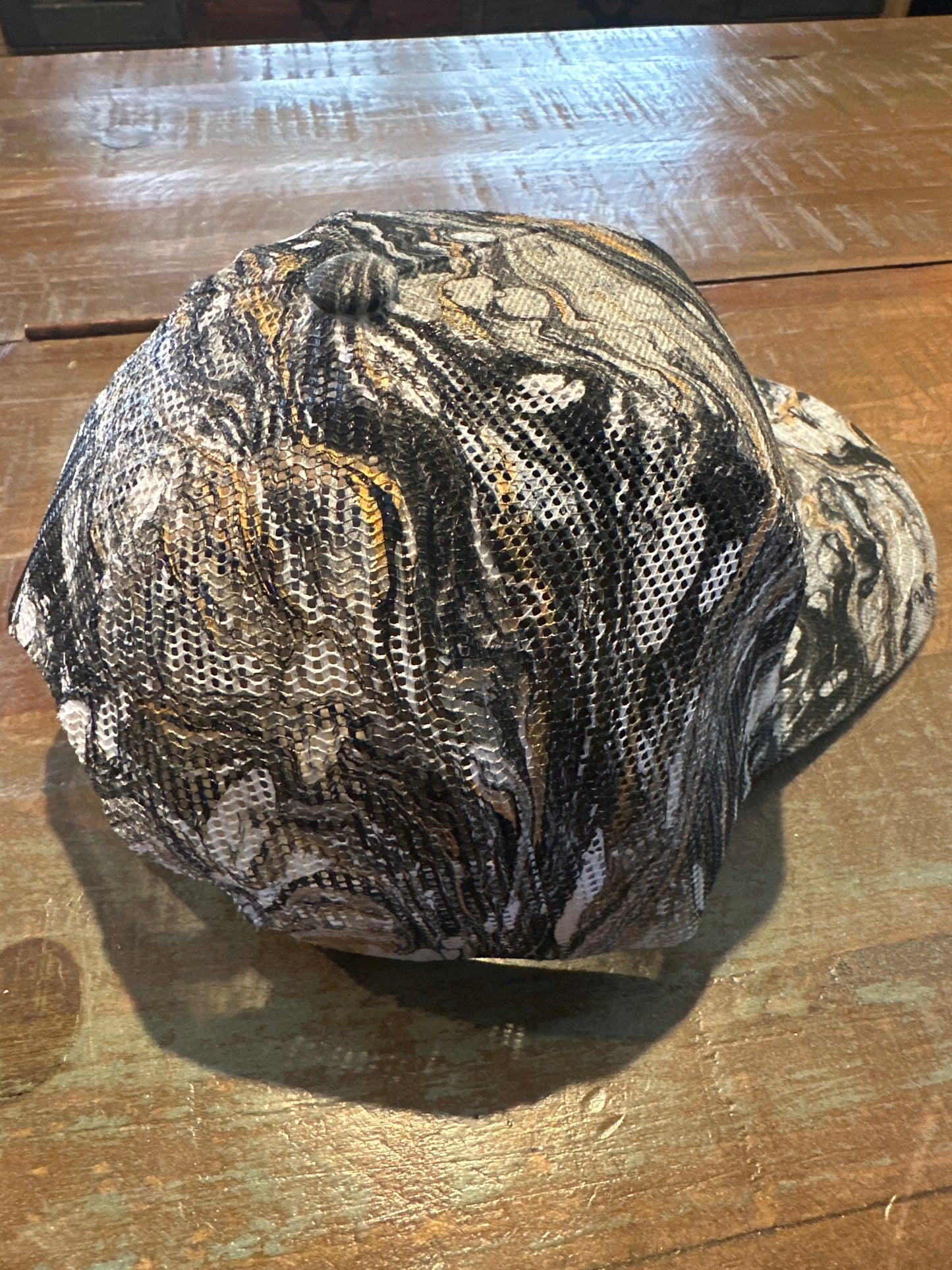Water Marbled Truckers Hat! Gray, Gold, Black & Charcoal
