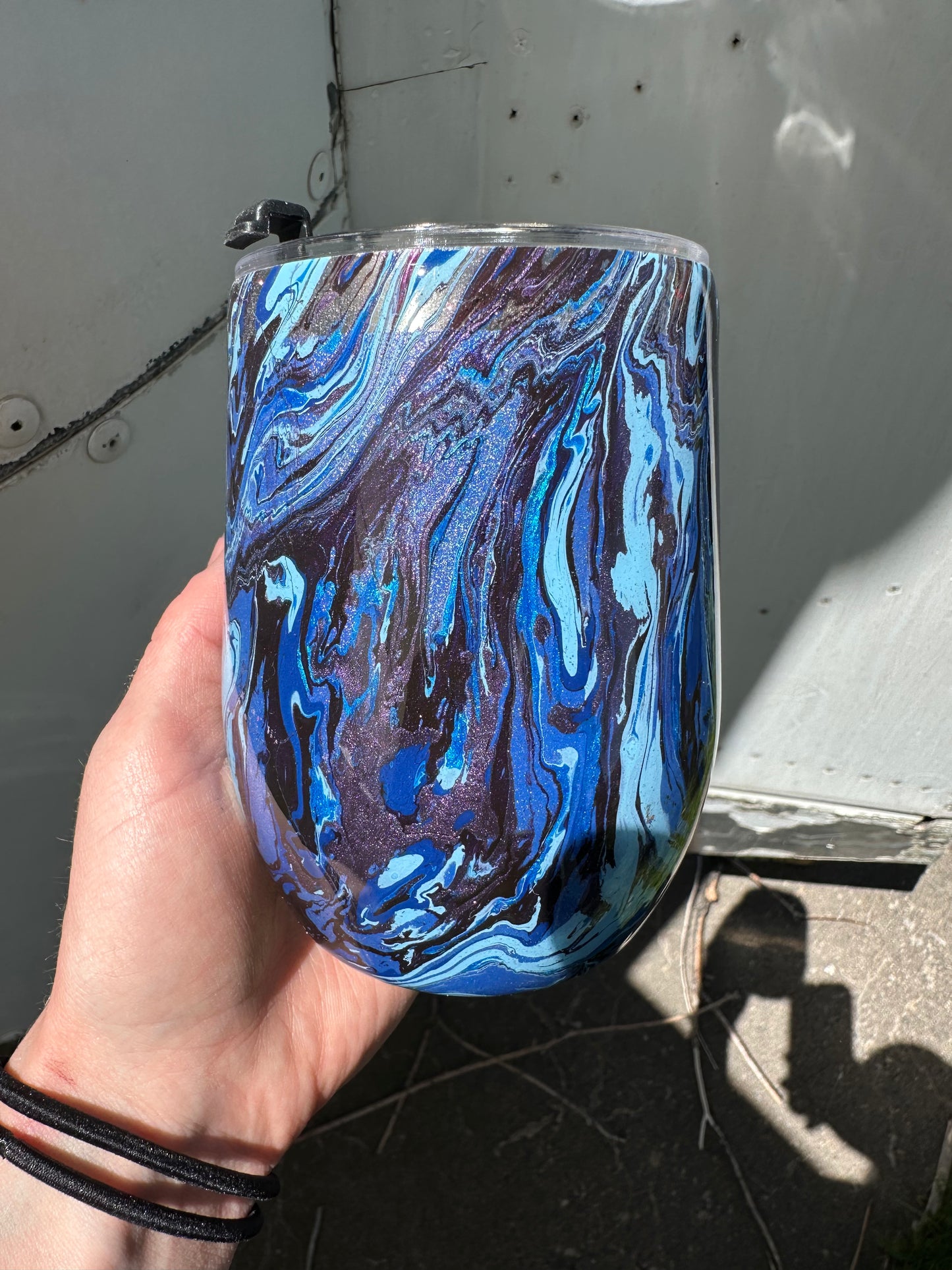 Hydro Dipped Wine Cup! Blues & Purples!