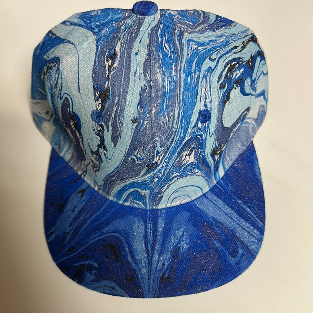 Water Marbled Flat Brim Hat!