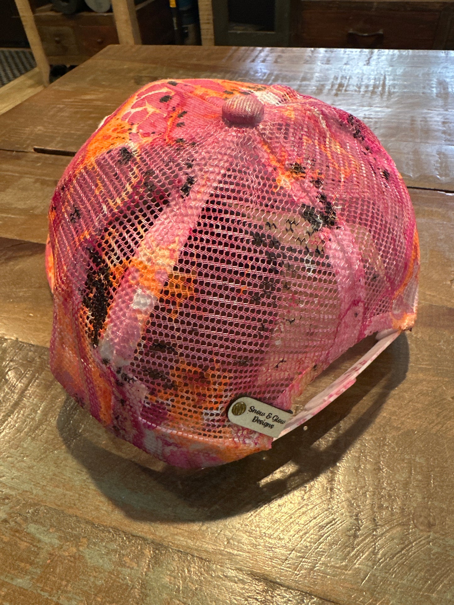 Water Marbled Baseball Hat! Neon Orange, Neon Pink, Rose Gold & Black!