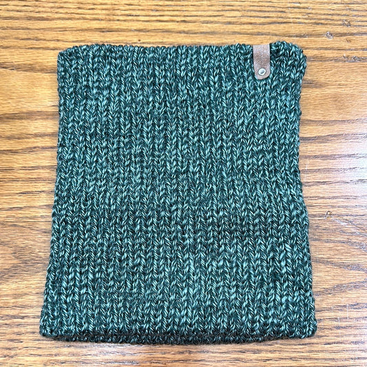Handmade Neck Warmer! Dark Green Marl!- Large