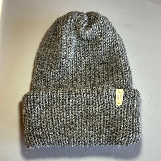 Handmade Beanie! Solid Gray! Wool Blend!