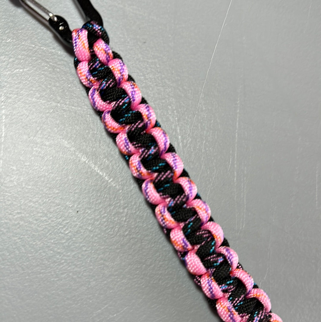 Paracord Keychain - Pink & Black Pattern!