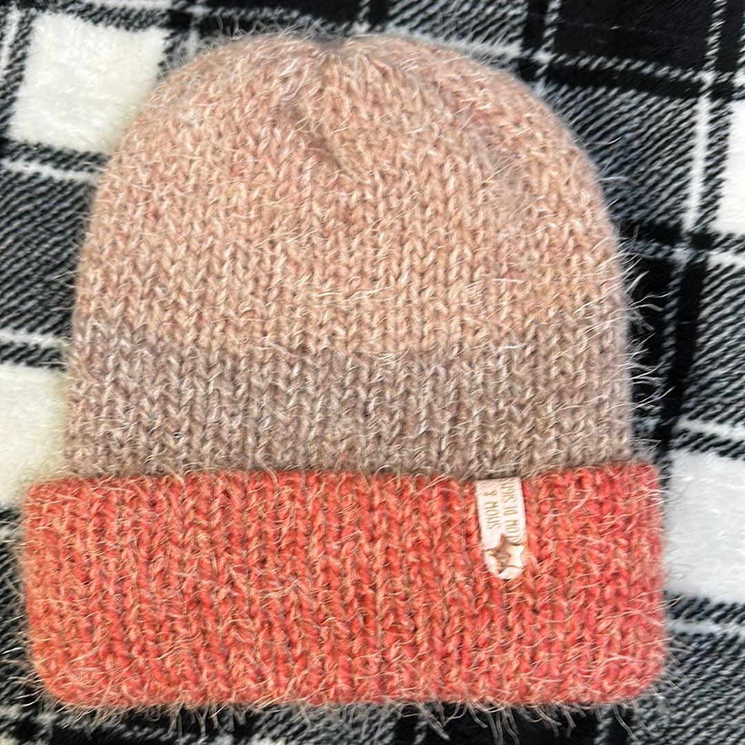 KIDS - Handmade Beanie! Fuzzy Pinks!