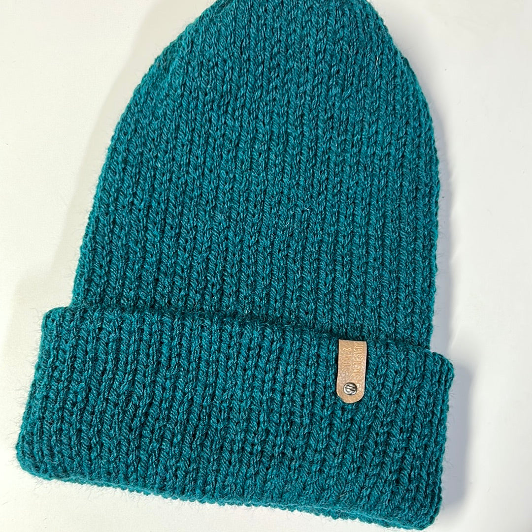 Handmade Beanie! Wool Blend! Dark Teal