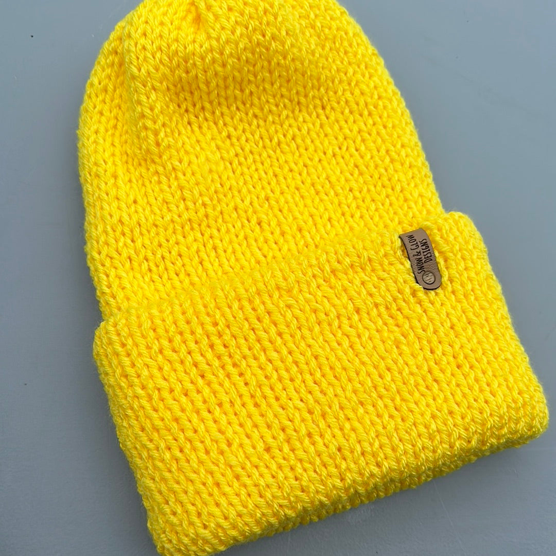 Handmade Beanie! Yellow!