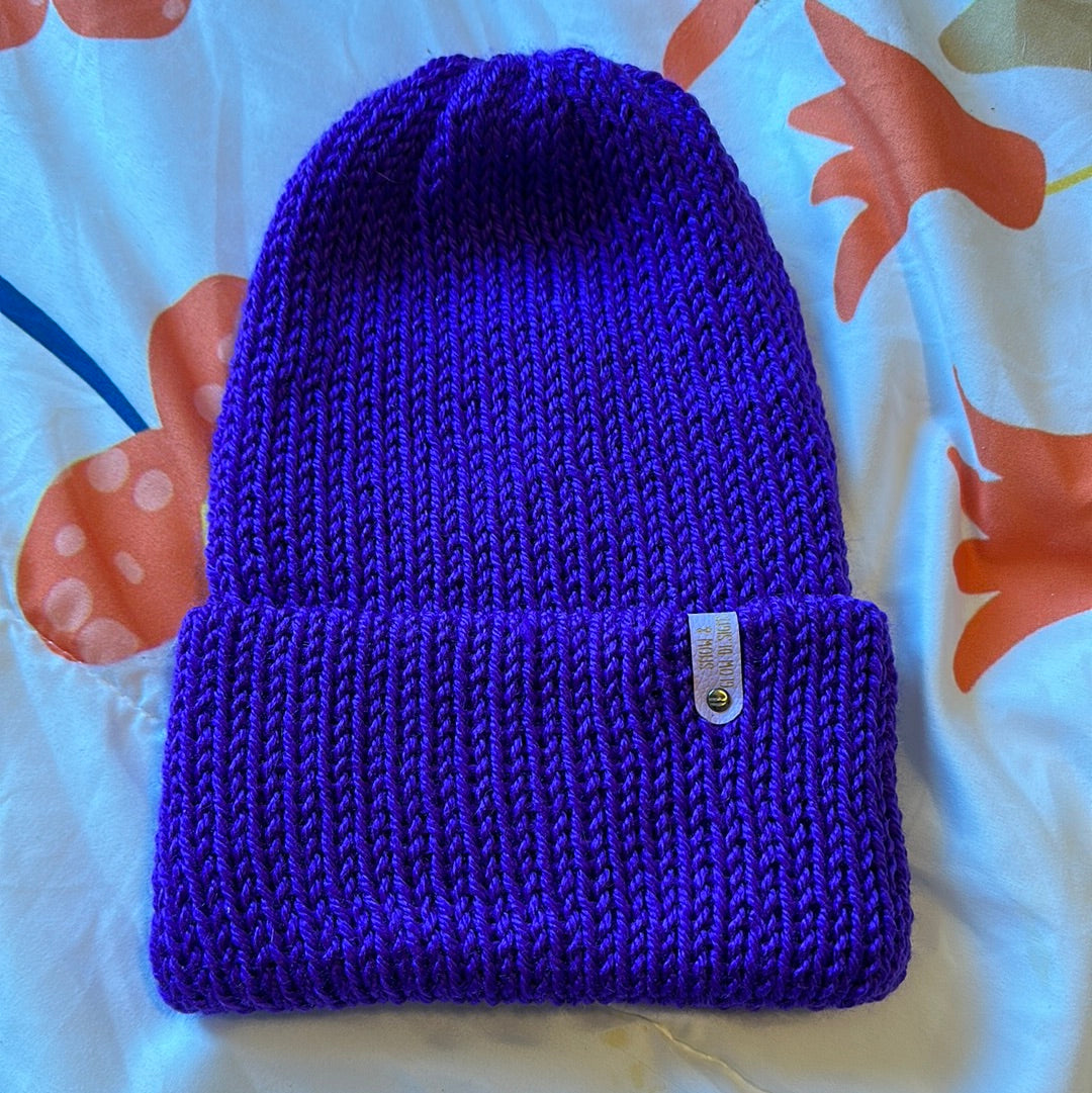 Handmade Beanie! Metallic Electric Purple!