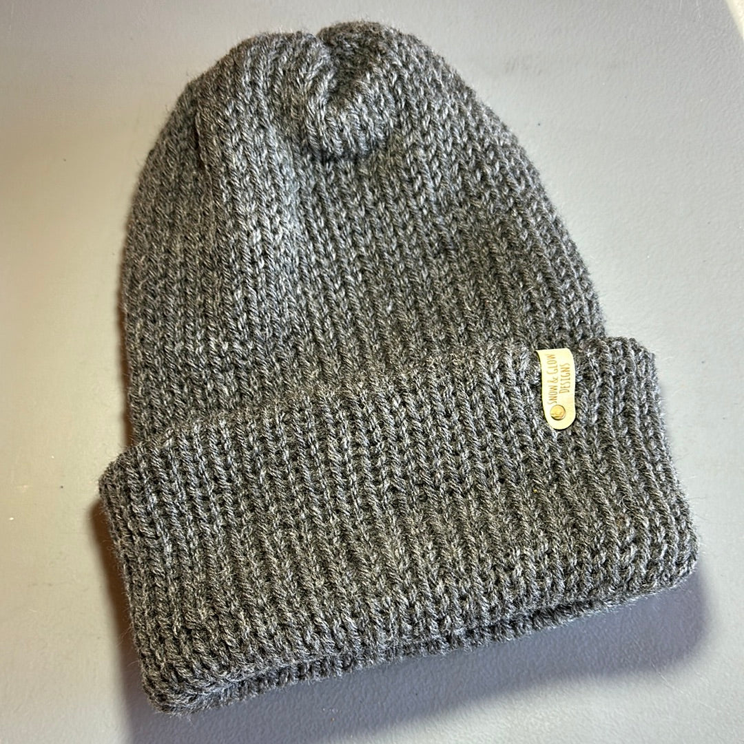 Handmade Beanie! Solid Gray! Wool Blend!