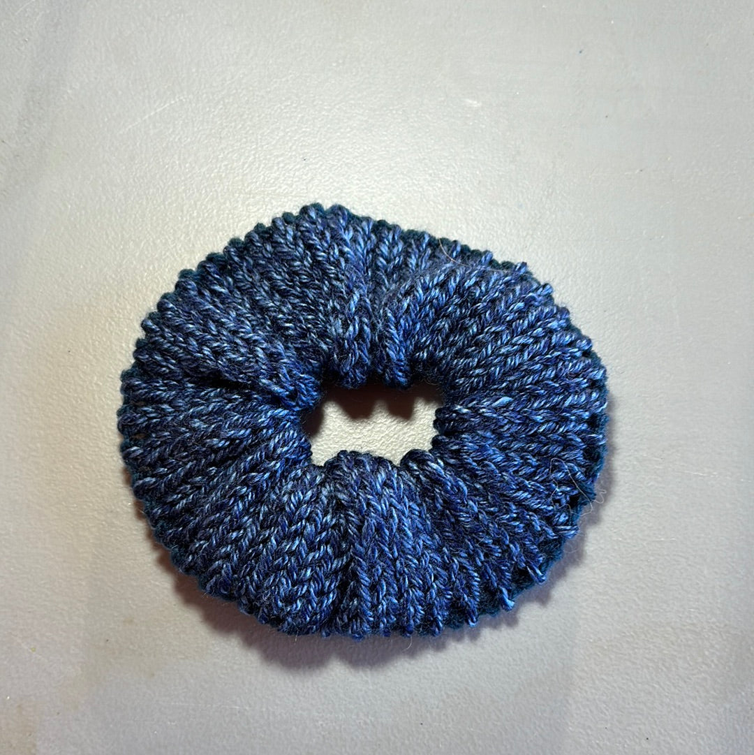 Handmade Scrunchie! Dark Blue Pattern!