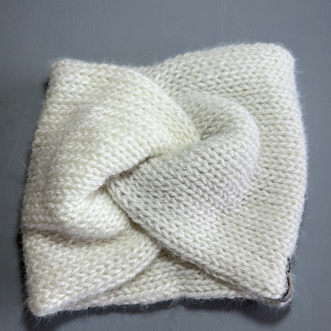 Handmade Headwarmer! Fuzzy White!