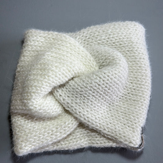 Handmade Headwarmer! Fuzzy White!