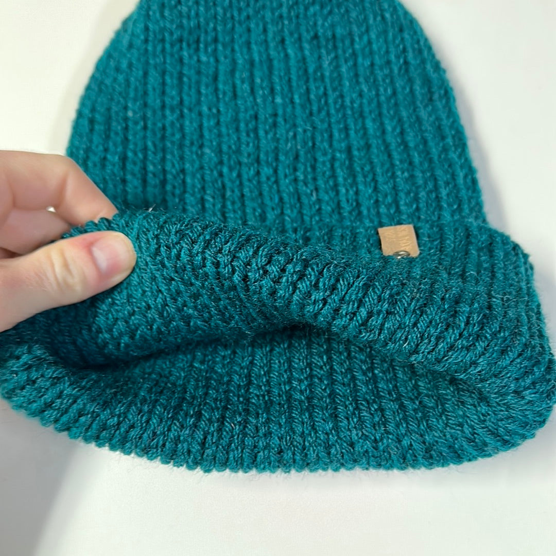 Handmade Beanie! Wool Blend! Dark Teal