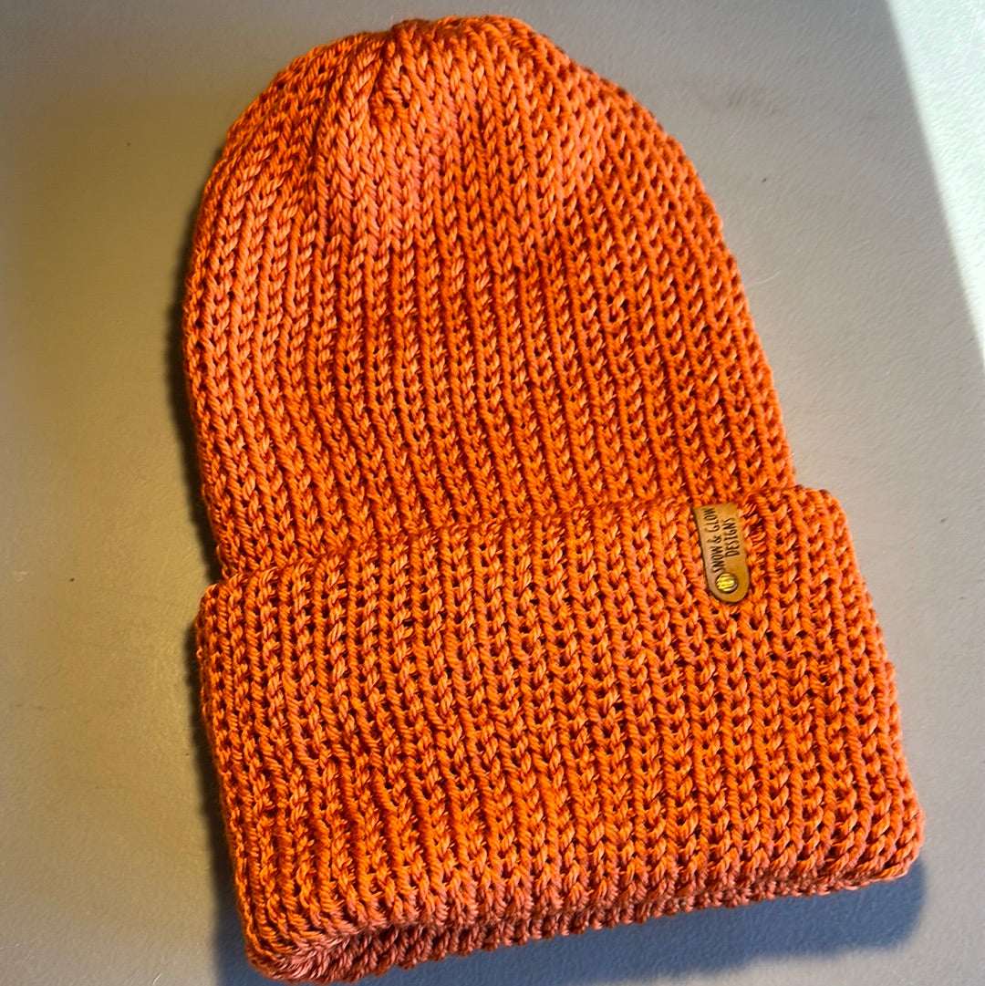 Handmade Beanie! Metallic Pumpkin!