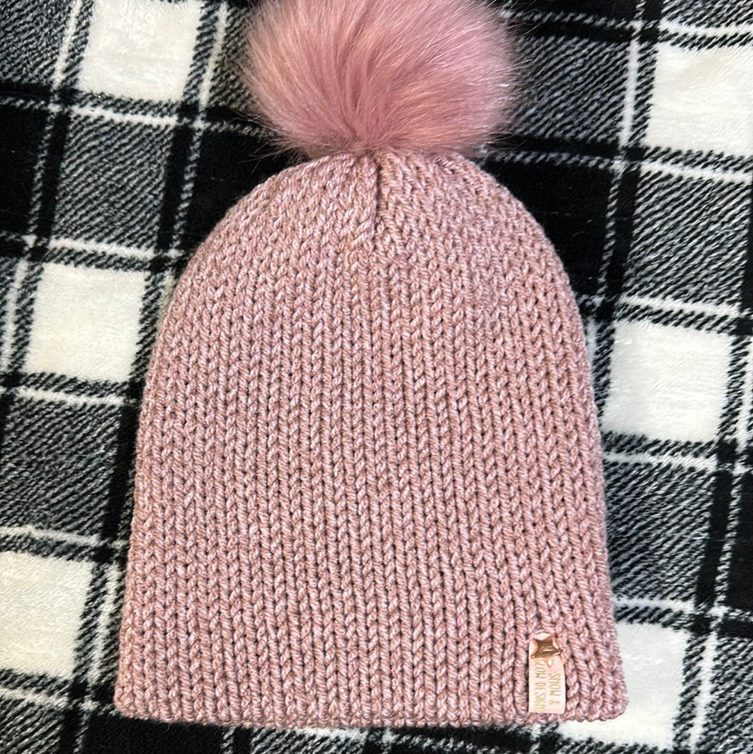 KIDS - Handmade Beanie! Light pink marl!