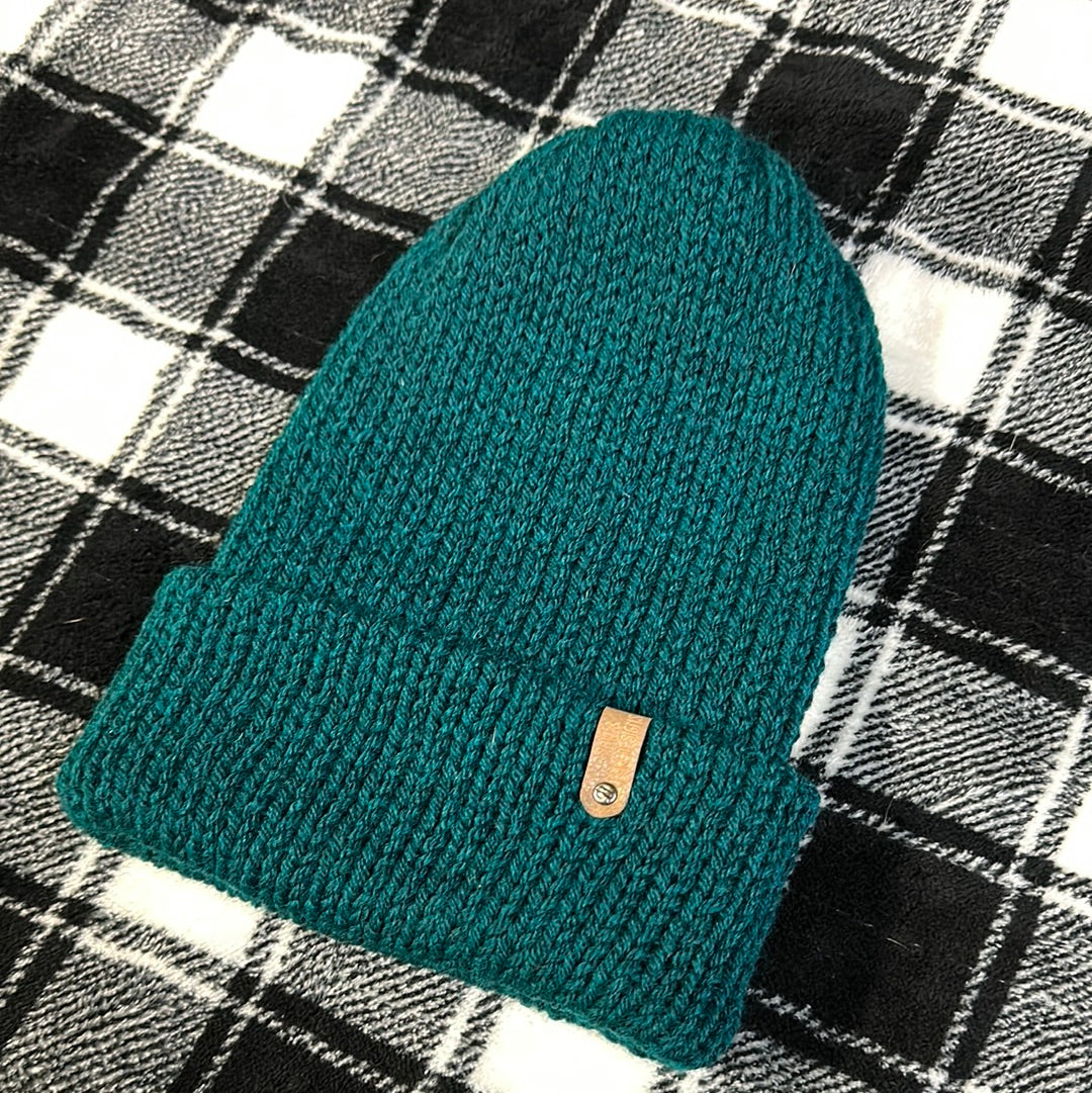 Handmade Beanie! Wool Blend! Dark Teal