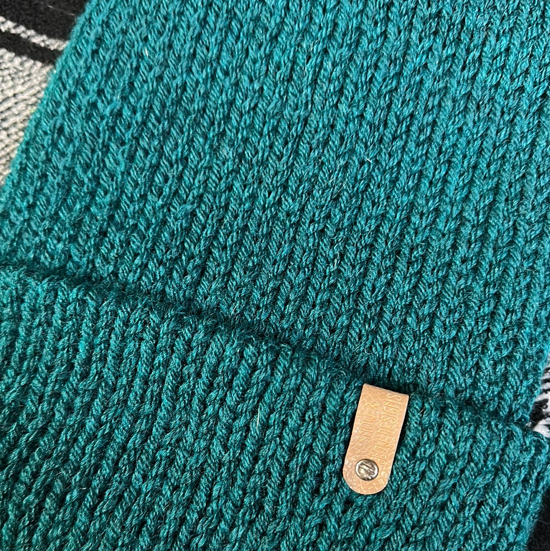 Handmade Beanie! Wool Blend! Dark Teal