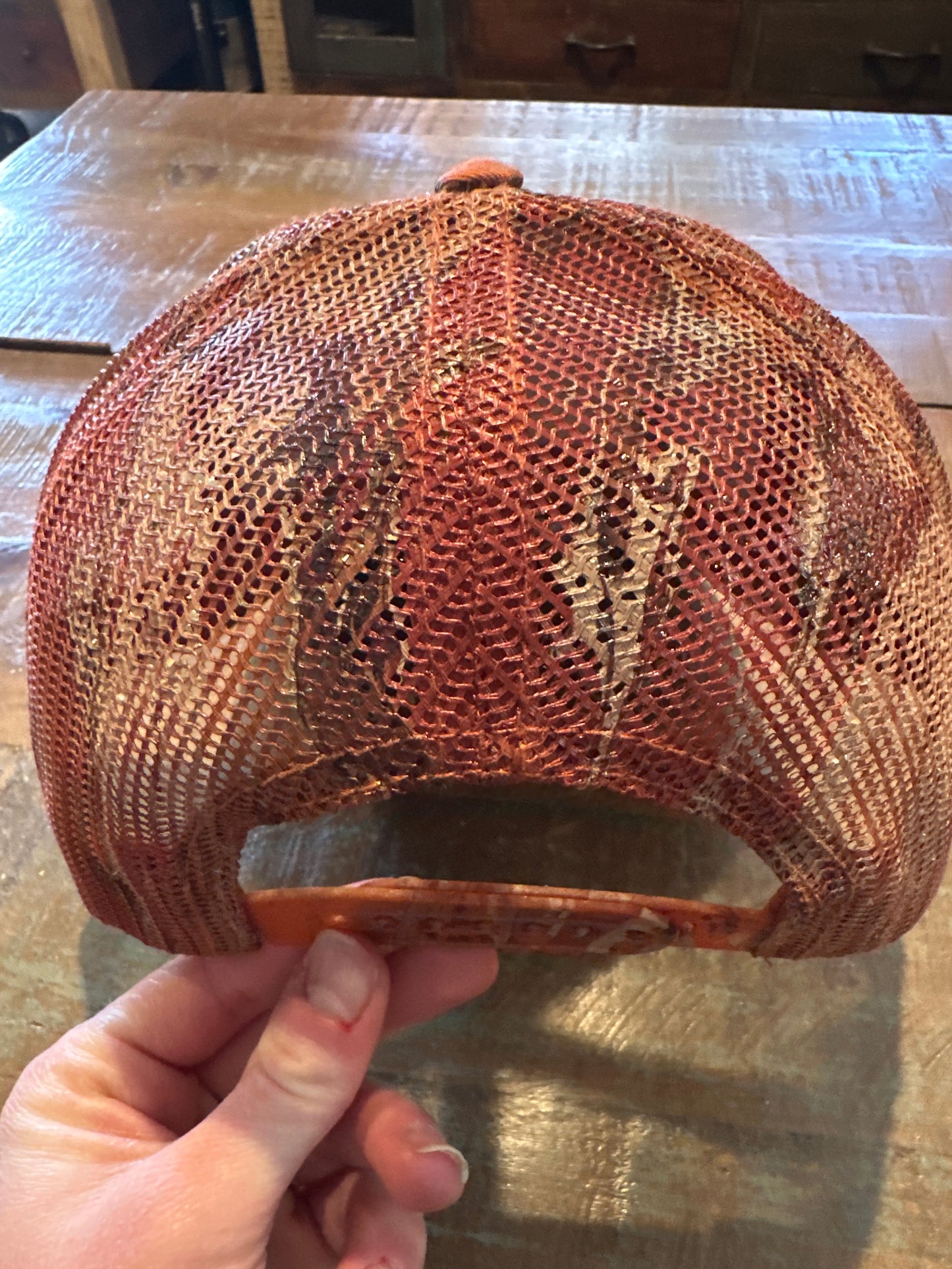 Water Marbled Truckers Hat! Shades of Brown & Rust!