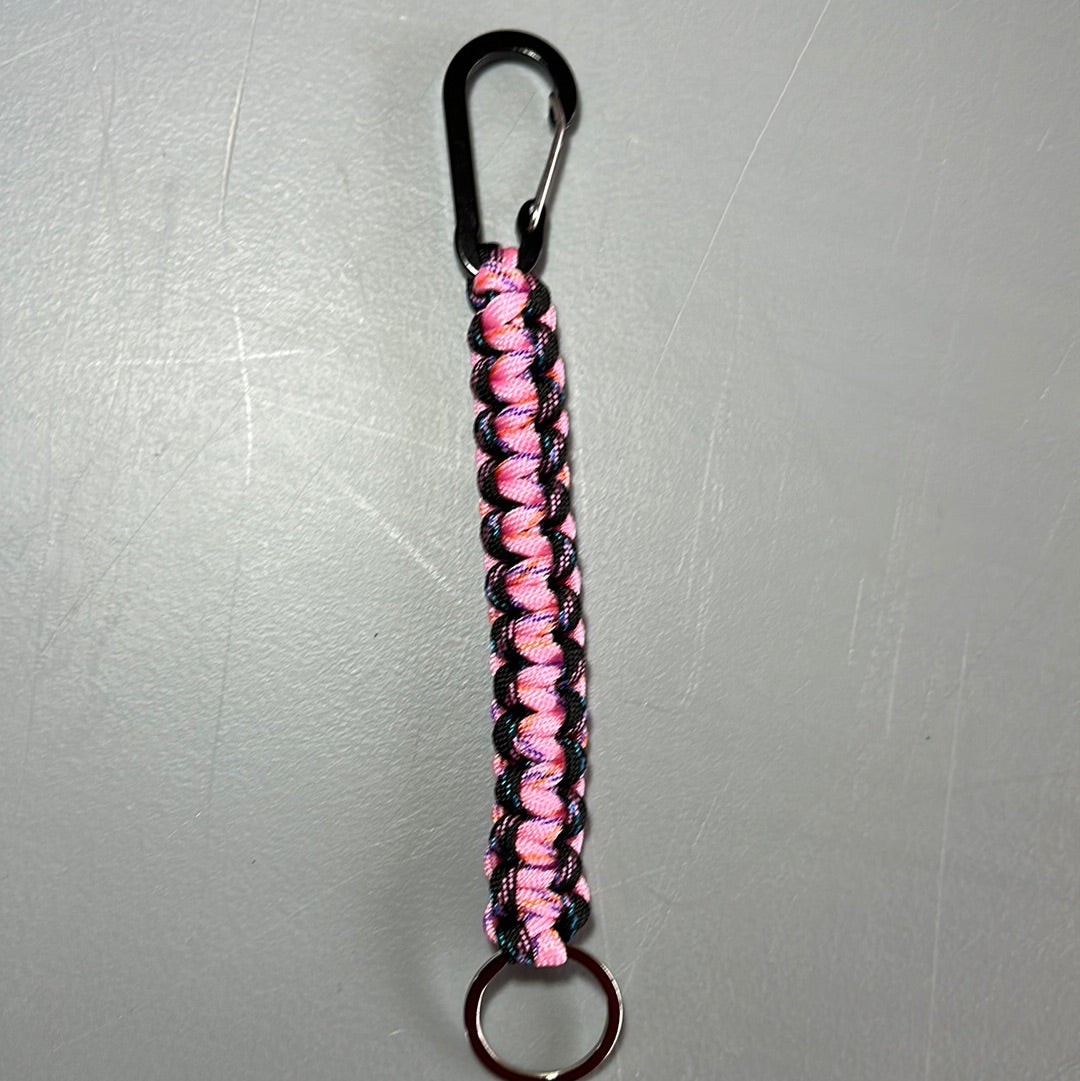 Paracord Keychain - Pink & Black Pattern!