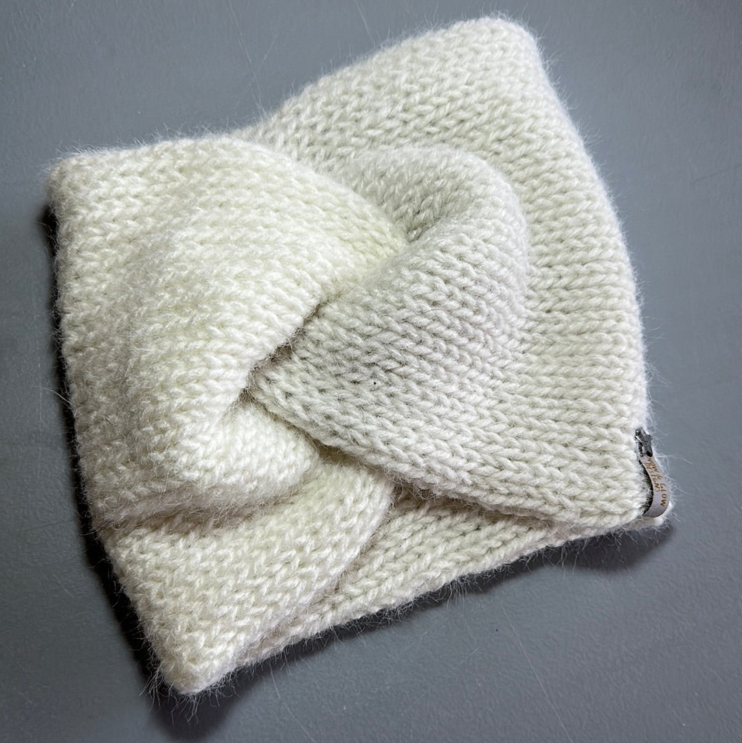 Handmade Headwarmer! Fuzzy White!