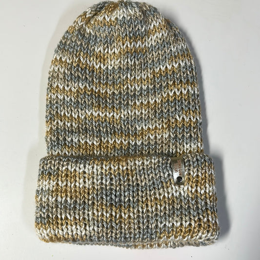 Handmade Beanie! Metallic White, Gold & Silver!