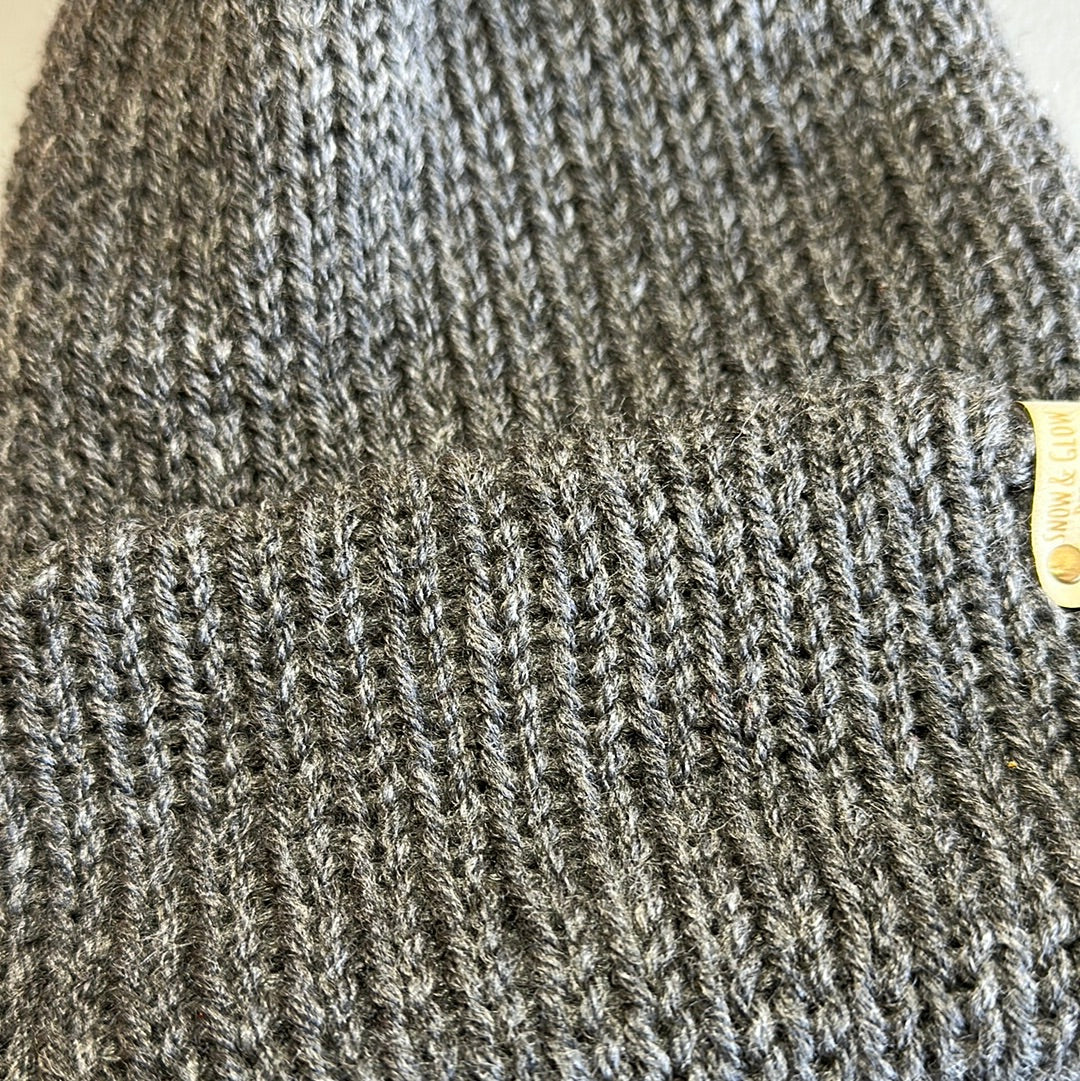 Handmade Beanie! Solid Gray! Wool Blend!