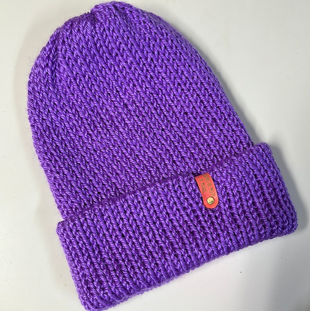 Handmade Beanie! Metallic Neon Purple