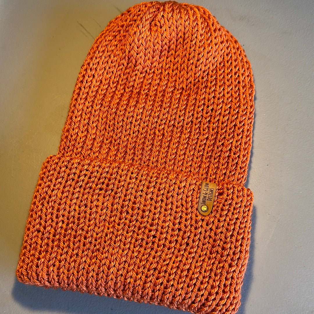 Handmade Beanie! Metallic Pumpkin!