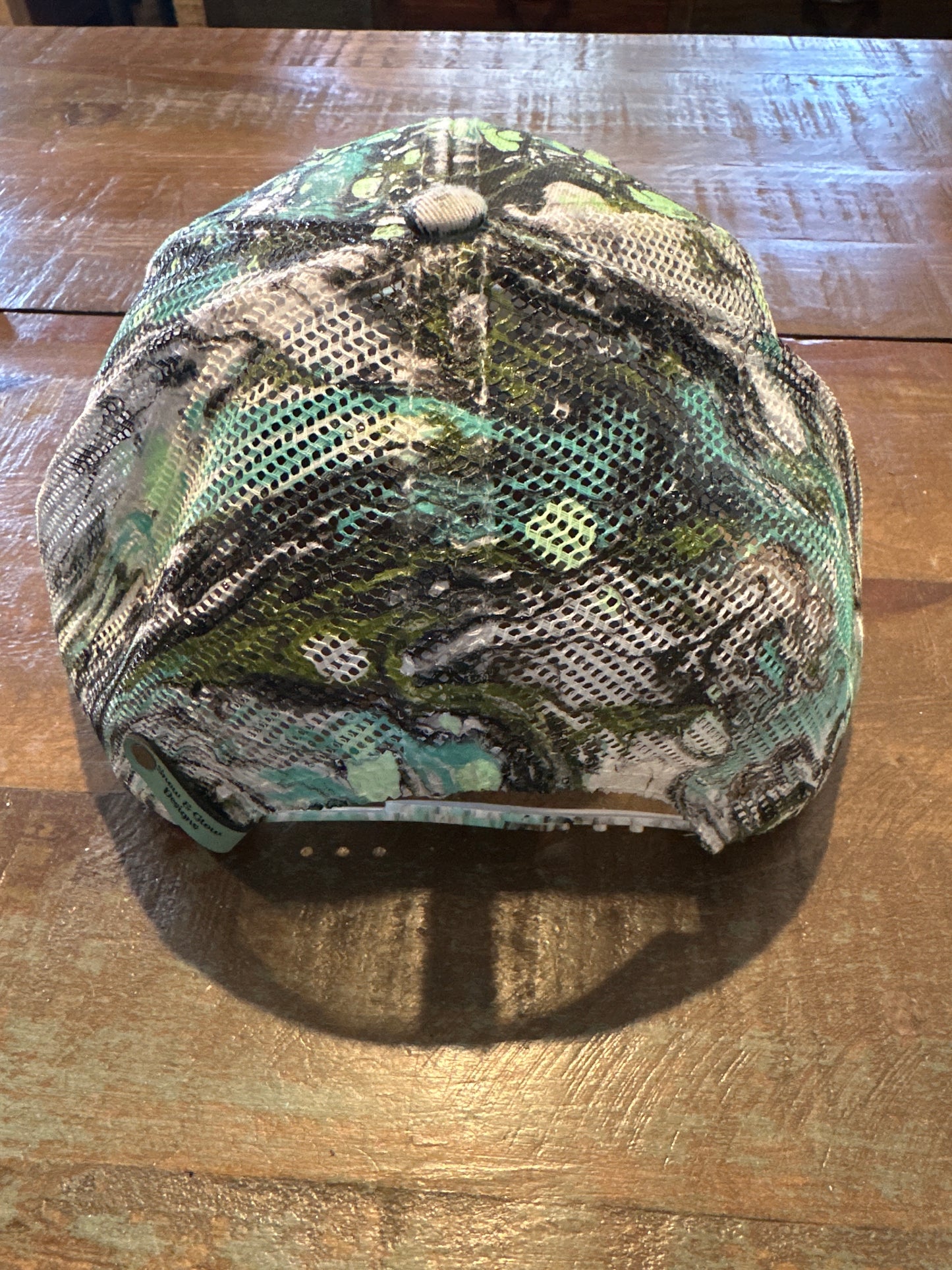 Water Marbled Truckers Hat! Light Green, Aqua, Black & Olive