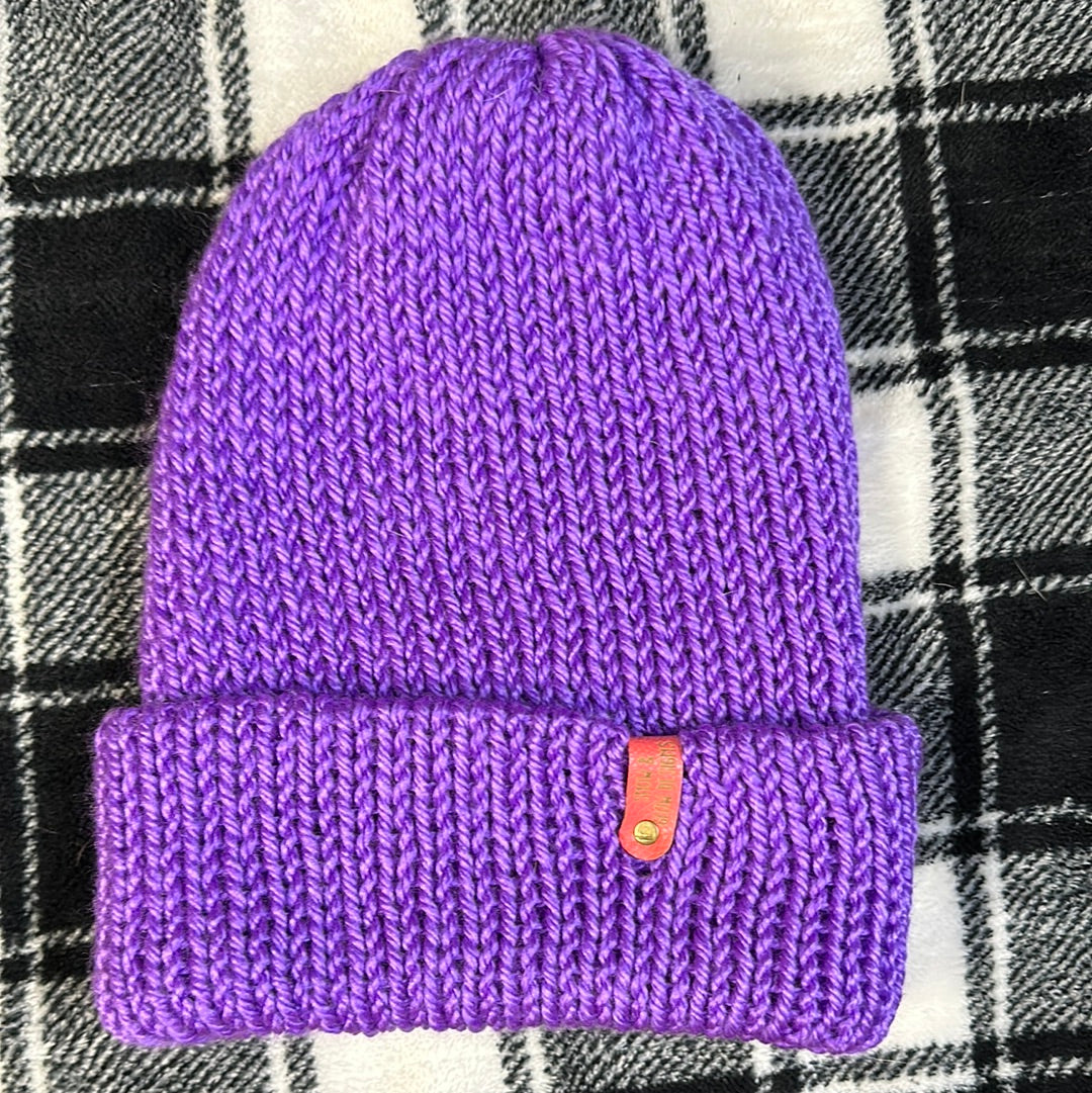 Handmade Beanie! Metallic Neon Purple