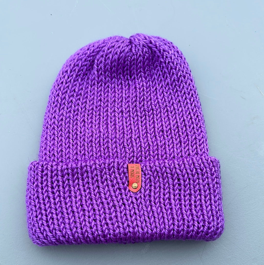 Handmade Beanie! Metallic Neon Purple