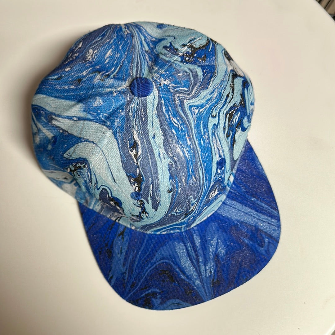 Water Marbled Flat Brim Hat!