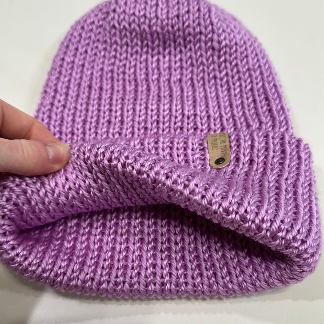 Handmade Beanie! Metallic Lilac!