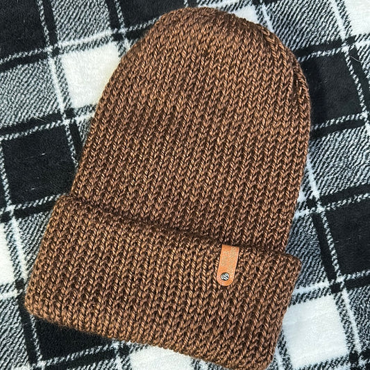 Handmade Beanie! Metallic Brown!