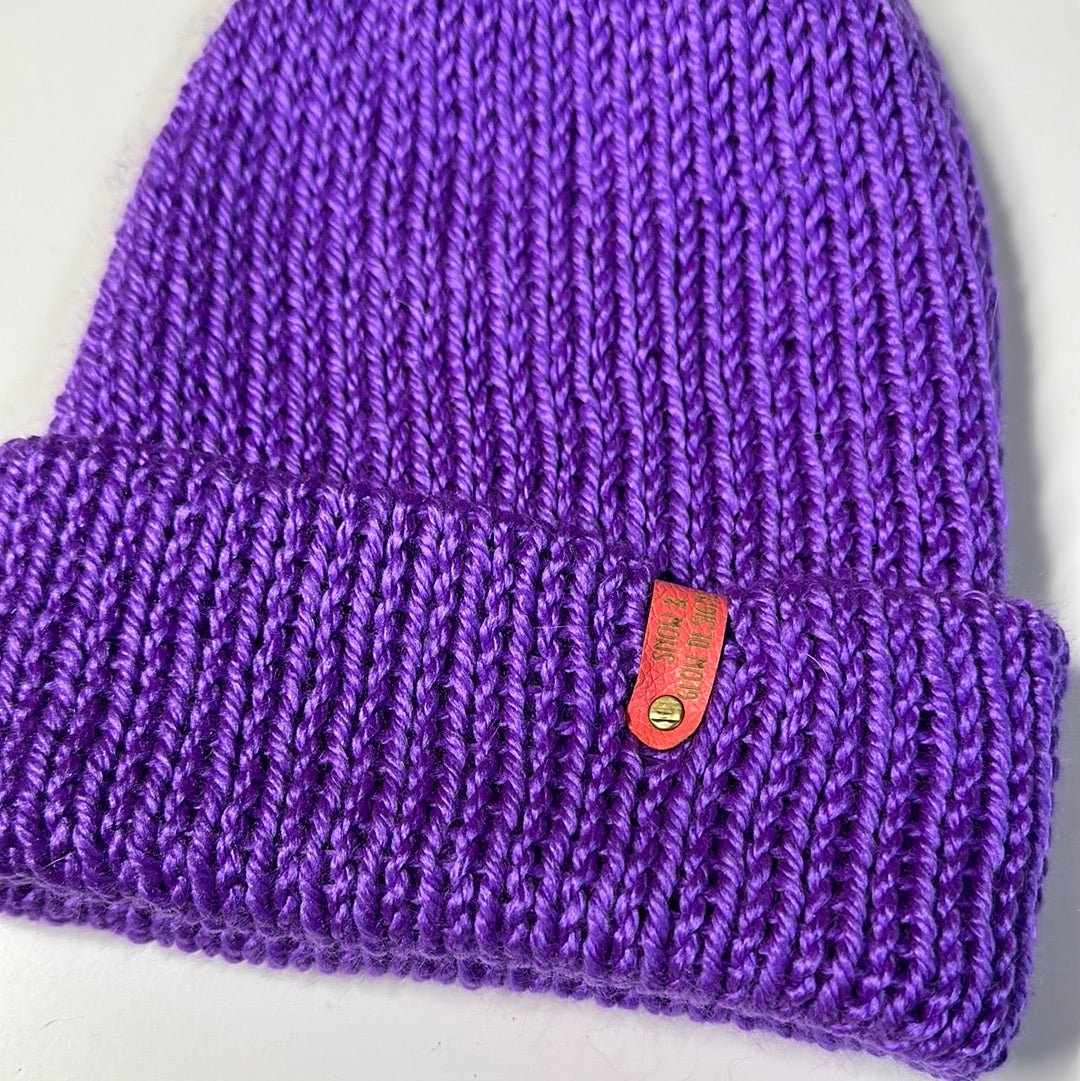 Handmade Beanie! Metallic Neon Purple