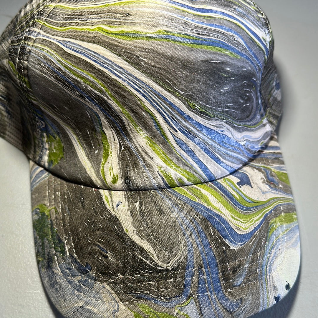 Water Marbled Truckers Hat! Black, Gray, Olive & Navy