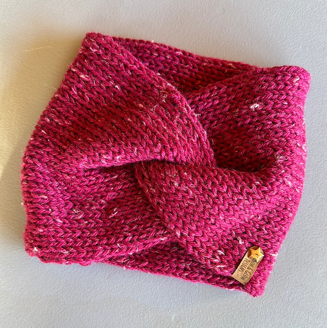 Handmade Headwarmer! Distressed Magenta!