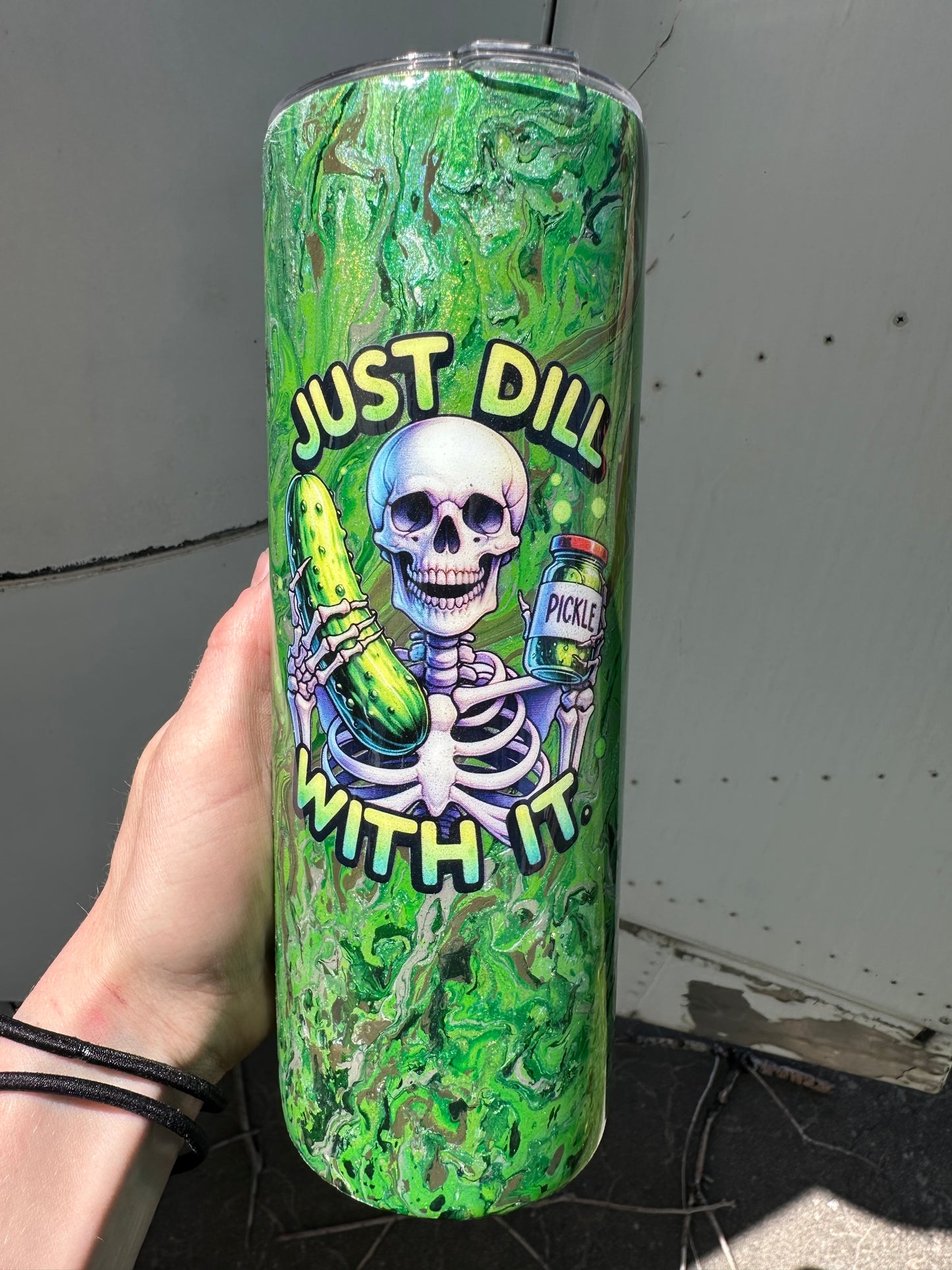 Hydro Dipped Tumbler! Just Dill with It- Greens!