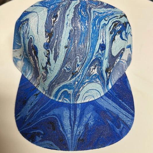 Water Marbled Flat Brim Hat!