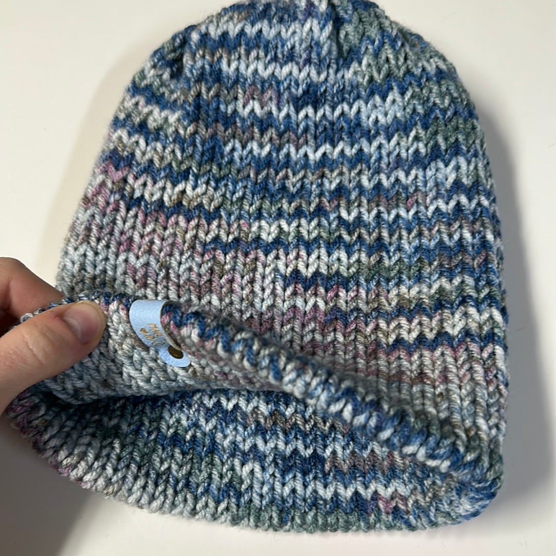 KIDS - Handmade Beanie! Blues, purples and gray!