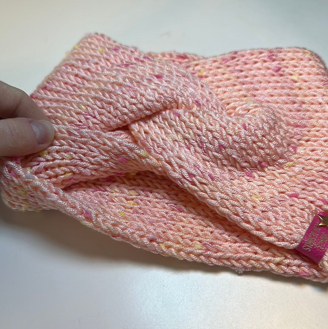 Handmade Headwarmer! Pink with Speckles!