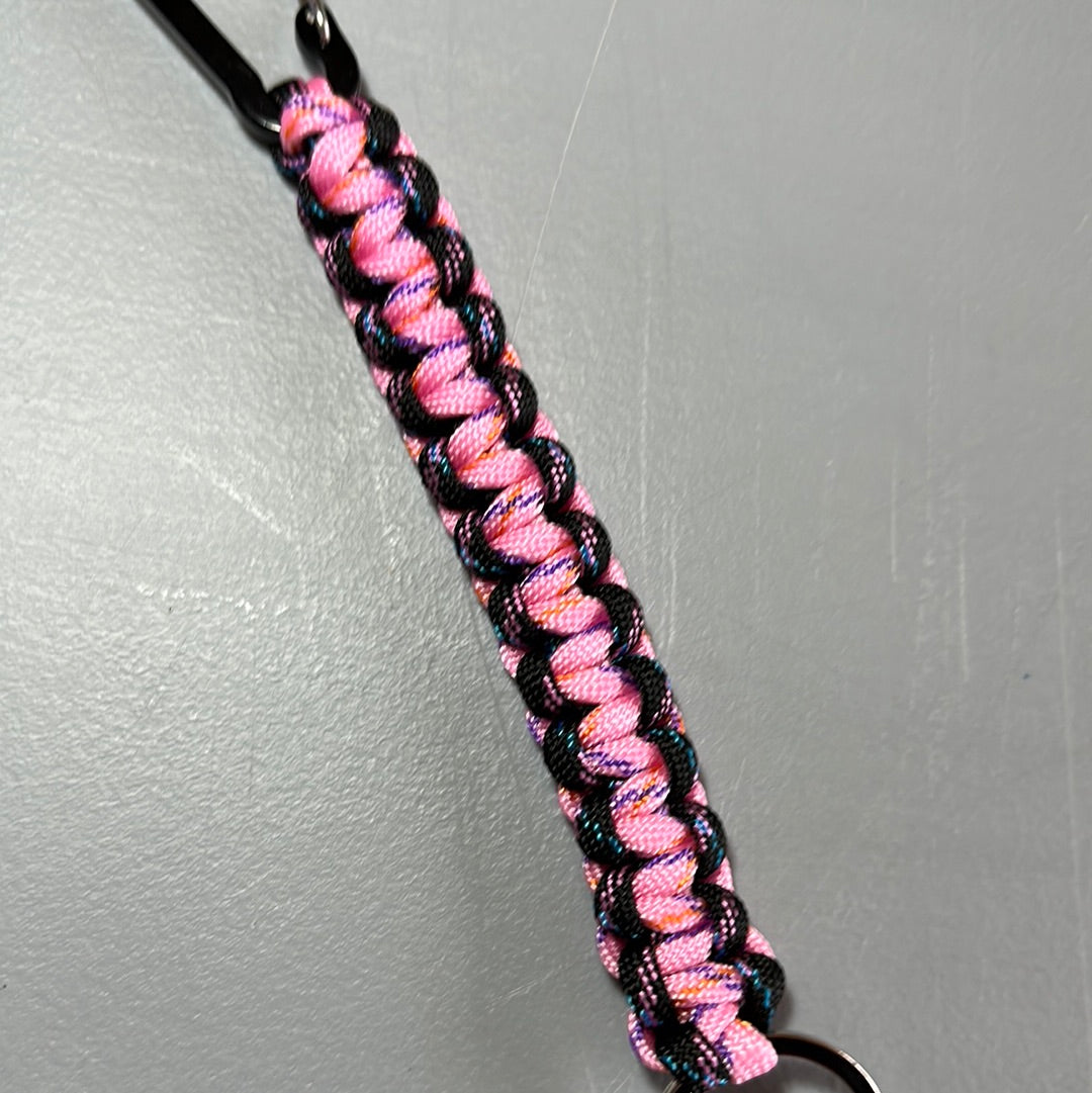 Paracord Keychain - Pink & Black Pattern!