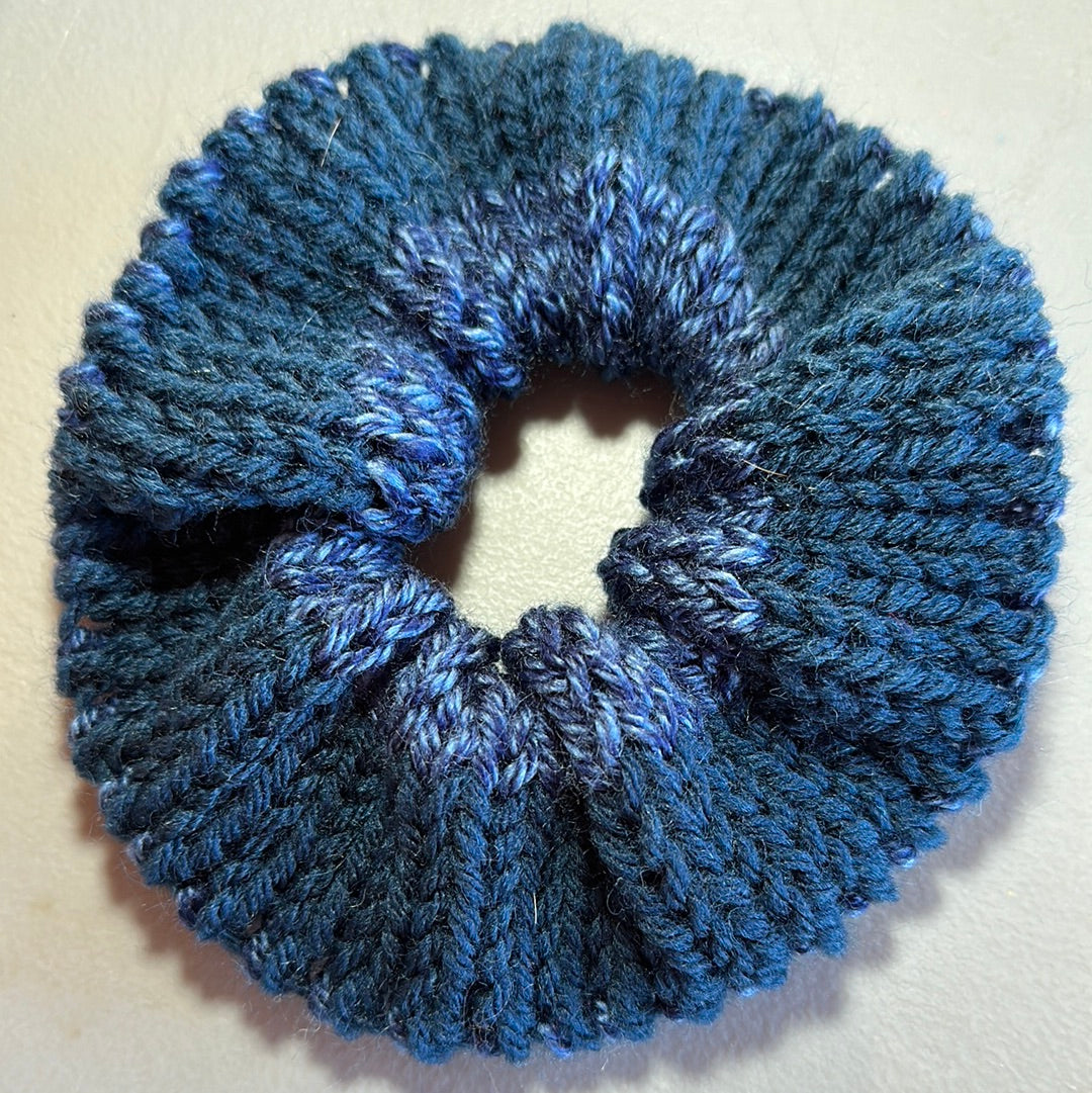 Handmade Scrunchie! Dark Blue Pattern!