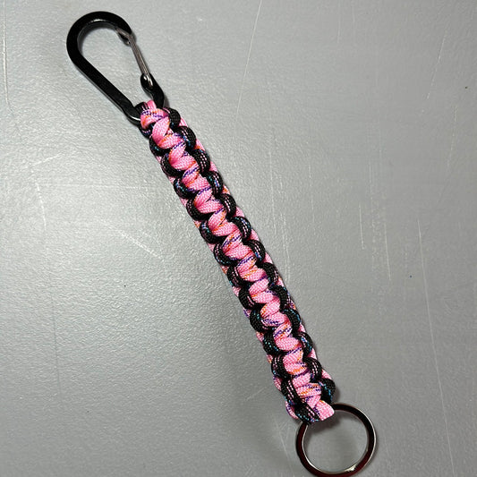 Paracord Keychain - Pink & Black Pattern!