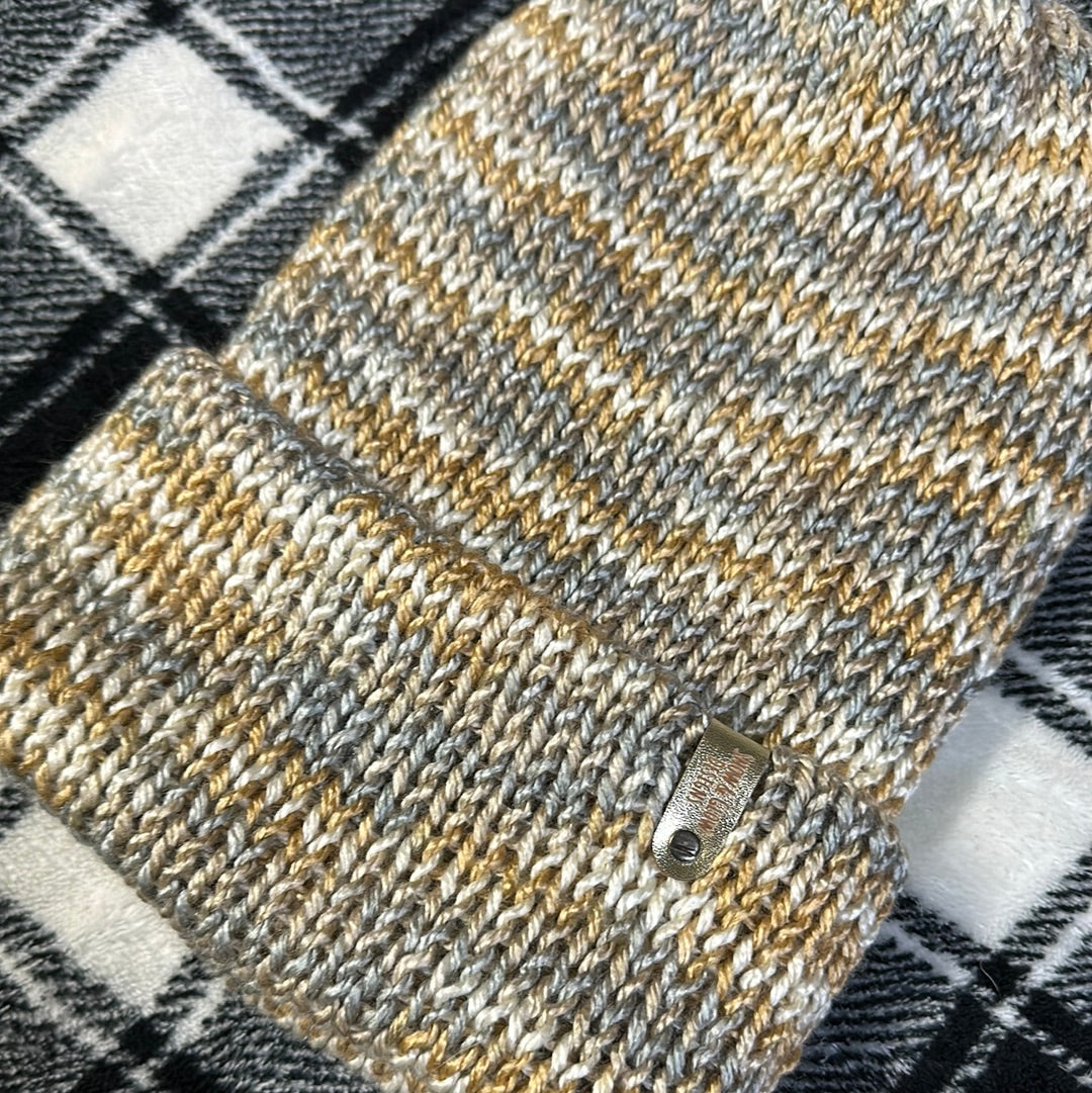 Handmade Beanie! Metallic White, Gold & Silver!