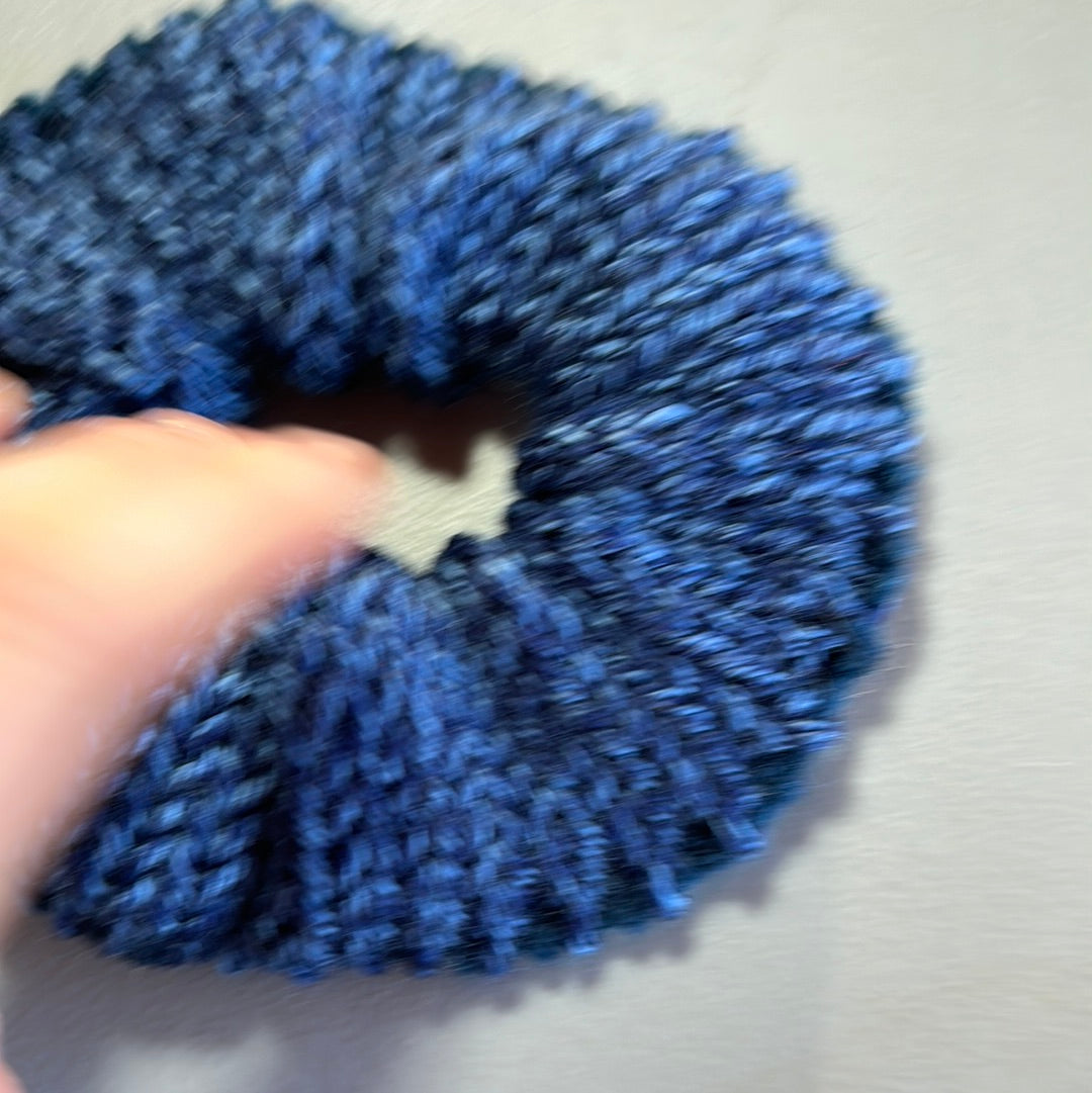 Handmade Scrunchie! Dark Blue Pattern!