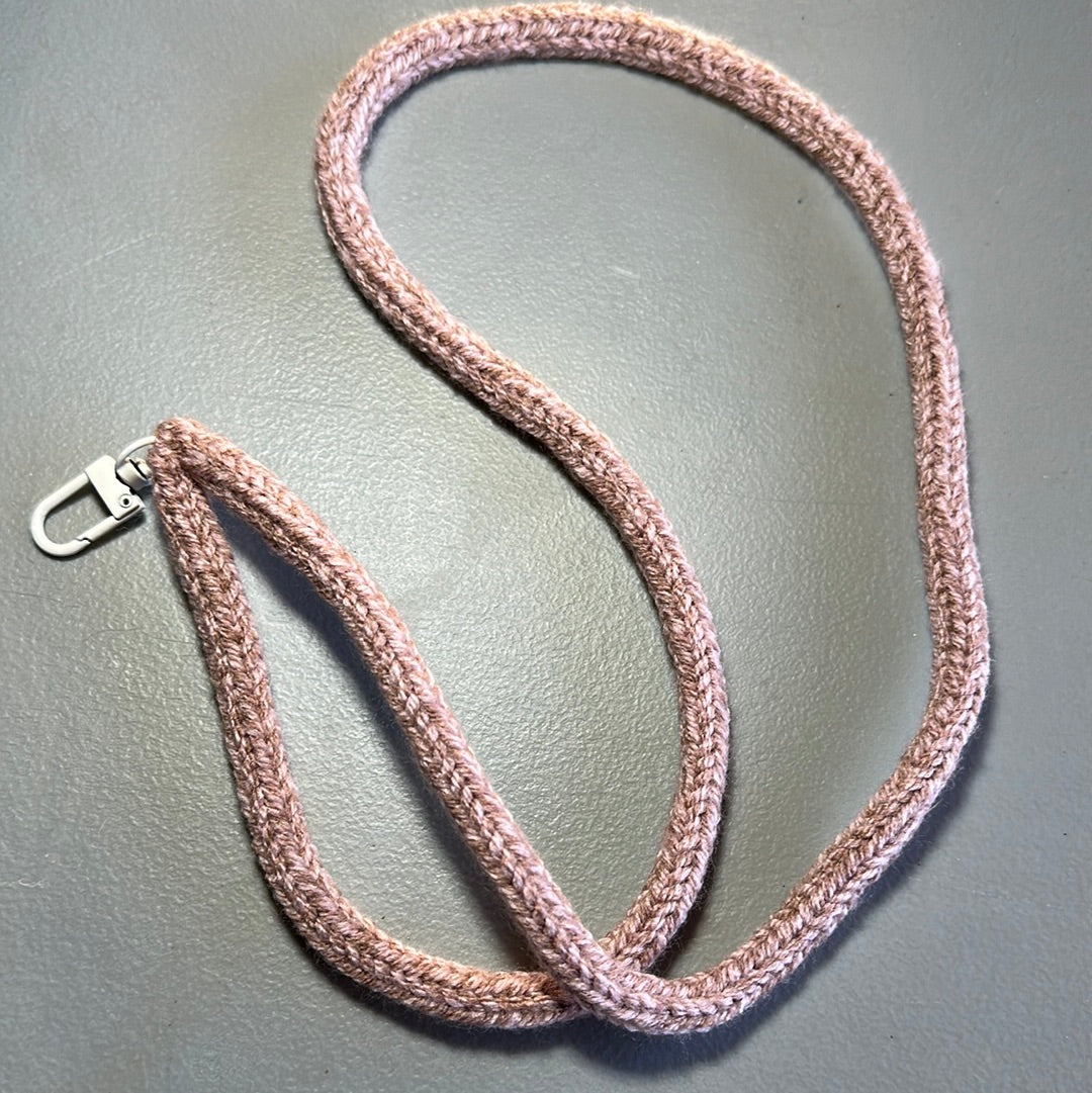 Knitted Lanyard with Clasp! Rose Marl