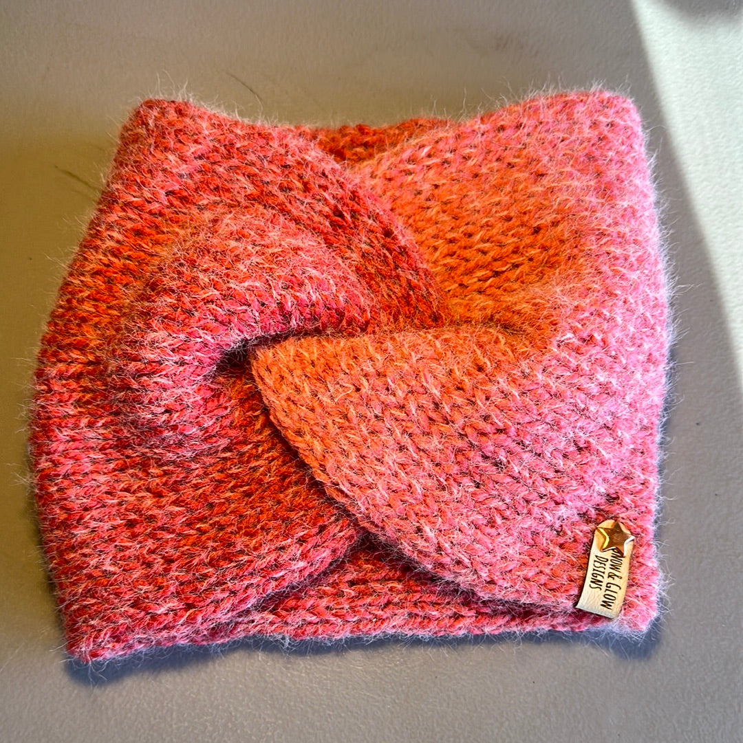 Handmade Headwarmer! Fuzzy Pinks!