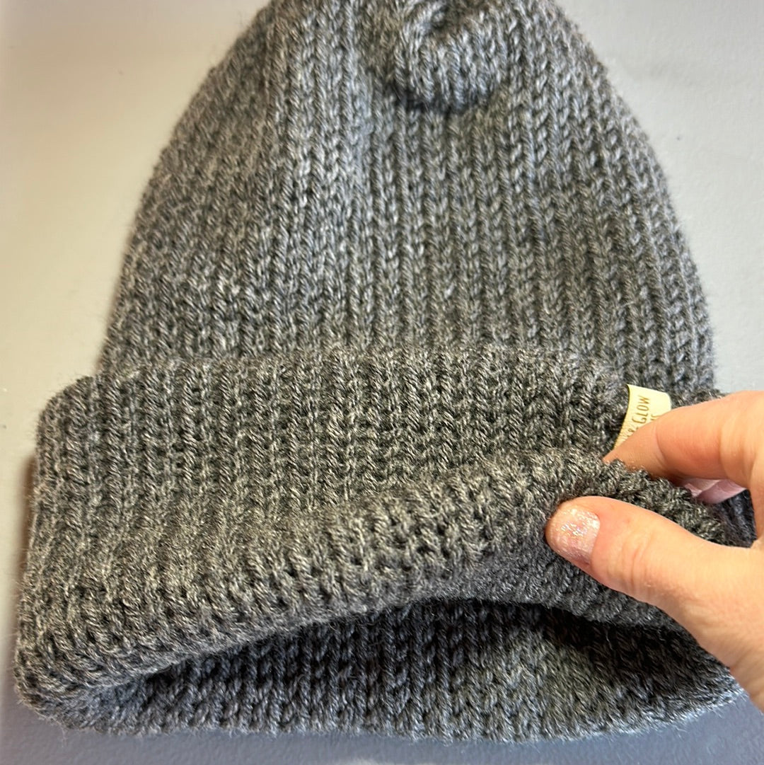 Handmade Beanie! Solid Gray! Wool Blend!